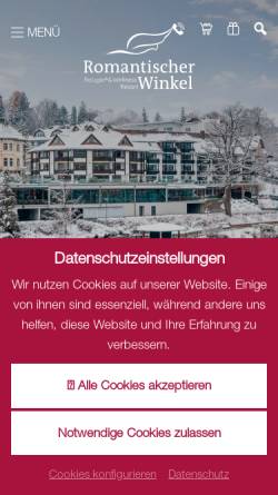 Vorschau der mobilen Webseite www.romantischer-winkel.de, Romantischer Winkel