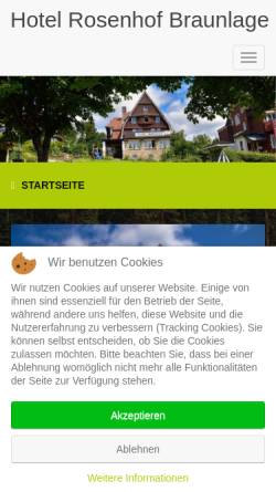 Vorschau der mobilen Webseite www.rosenhof-braunlage.de, Hotel Rosenhof