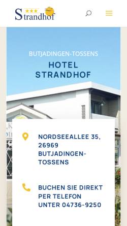 Vorschau der mobilen Webseite www.strandhof.de, Kurhotel Strandhof