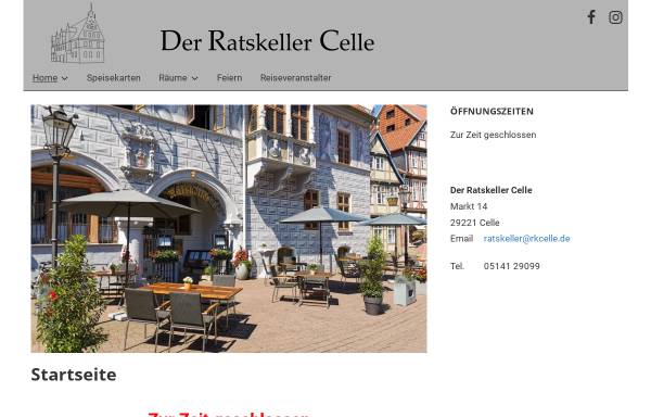 Vorschau von www.ratskeller-celle.de, Historischer Ratskeller Celle
