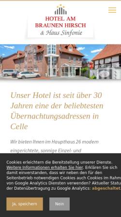 Vorschau der mobilen Webseite www.hotelambraunenhirsch.de, Hotel 