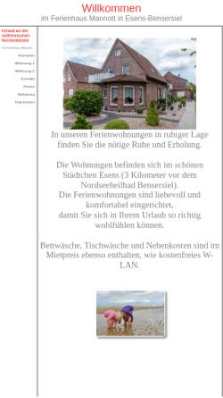 Vorschau der mobilen Webseite www.ewetel.net, Ferienhaus, Familie Mannott