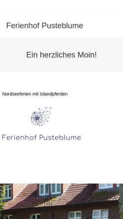 Vorschau der mobilen Webseite www.ferienhof-pusteblume.de, Ferienhof Pusteblume