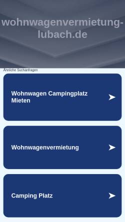 Vorschau der mobilen Webseite www.wohnwagenvermietung-lubach.de, Wohnwagenvermietung Lubach