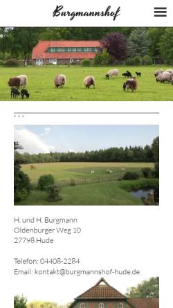 Vorschau der mobilen Webseite www.burgmannshof-hude.de, Burgmannshof