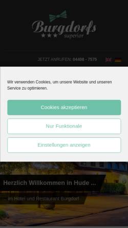 Vorschau der mobilen Webseite hotel-burgdorf.de, Hotel und Restaurant Burgdorf