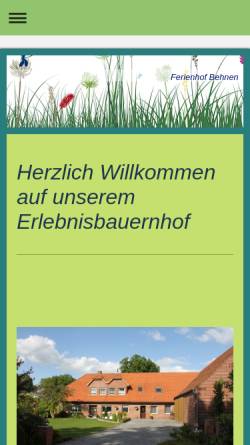 Vorschau der mobilen Webseite www.bauernhof-erlebnisferien.de, Erlebnisferienhof Behnen
