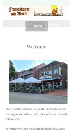 Vorschau der mobilen Webseite www.franziskaner-loeningen.de, Franziskaner am Markt