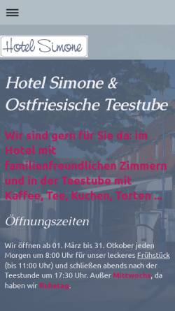 Vorschau der mobilen Webseite www.hotelsimone.de, Hotel und Gästehaus Simone
