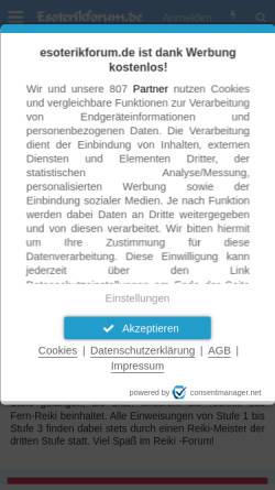 Vorschau der mobilen Webseite www.reikiforum.de, Reikiforum.de