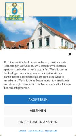 Vorschau der mobilen Webseite www.haus-berkelmann.de, Haus Berkelmann, Hotel und Restaurant, Fischerhude