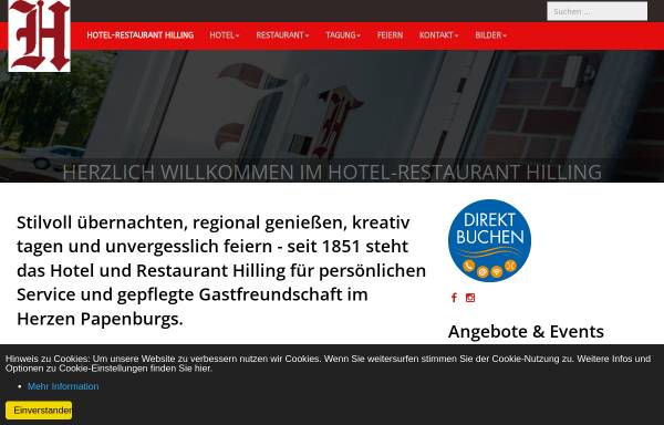 Vorschau von www.hotelhilling.de, Hotel Restaurant Hilling