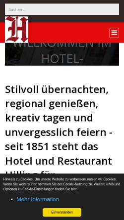 Vorschau der mobilen Webseite www.hotelhilling.de, Hotel Restaurant Hilling