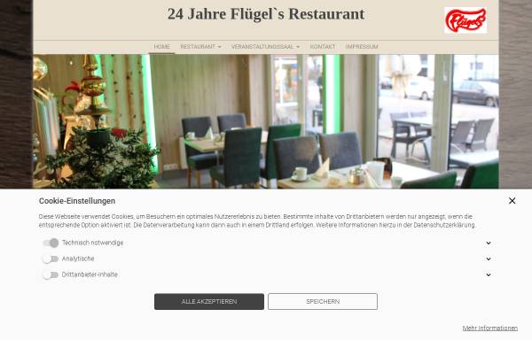Vorschau von www.fluegelsrestaurant.de, Flügel's Restaurant