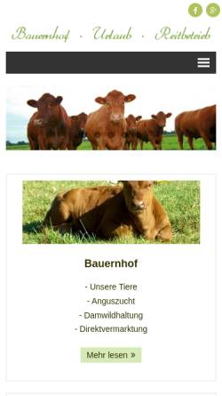 Vorschau der mobilen Webseite www.bauernhof-pferdehof.de, Bauern- und Pferdehof Funke