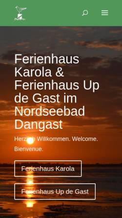 Vorschau der mobilen Webseite ferienhaus-karola.indangast.de, Ferienhaus Karola, Karola Lange