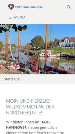 Vorschau der mobilen Webseite www.haus-hannover.de, Hotel Garni Haus Hannover
