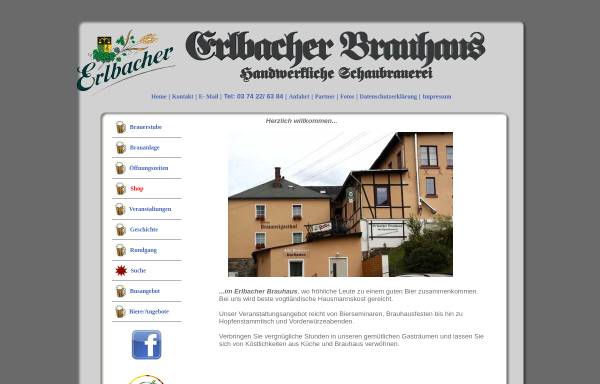 Vorschau von www.brauhaus-erlbach.de, Erlbacher Brauhaus
