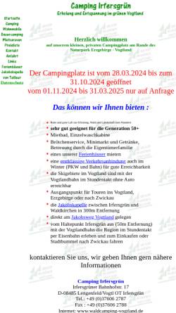 Vorschau der mobilen Webseite www.camping-von-tailleur.de, Camping und Ferienhäuser von Tailleur Irfersgrün