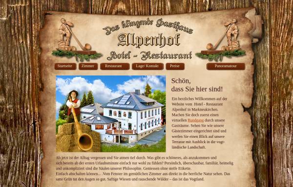Vorschau von www.alpenhof-markneukirchen.de, Hotel und Restaurant Alpenhof