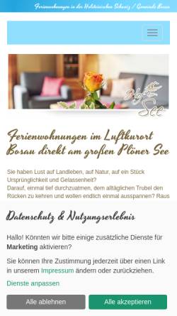 Vorschau der mobilen Webseite www.hof-am-see.de, Hof am See, Familie Christa und Enno Meier