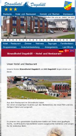 Vorschau der mobilen Webseite www.hotel-alt-dagebuell.de, Strandhotel Alt Dagebüll