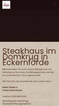 Vorschau der mobilen Webseite www.eckernfoerde-restaurant.de, Domkrug