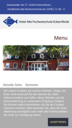 Vorschau der mobilen Webseite www.hotel-alte-fischereischule.de, Hotel Alte Fischereischule