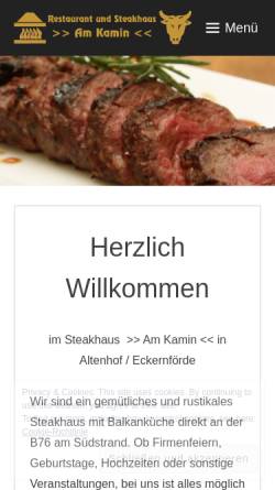 Vorschau der mobilen Webseite www.am-kamin.de, Steakhouse am Kamin