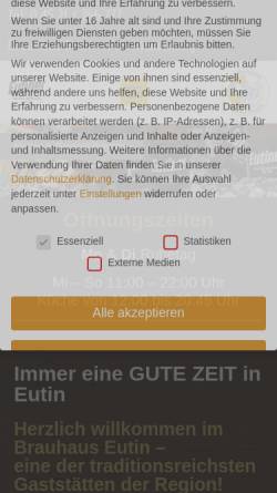 Vorschau der mobilen Webseite www.brauhaus-eutin.de, Brauhaus Eutin