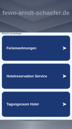 Vorschau der mobilen Webseite www.fewo-arndt-schaefer.de, Gästehaus Arndt Schäfer