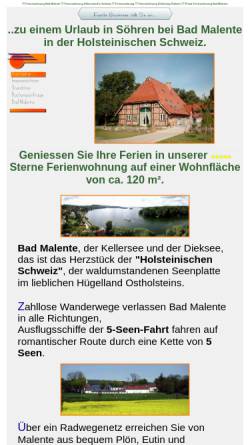 Vorschau der mobilen Webseite www.malente-brodersen.de, Ferienwohnung Familie Brodersen