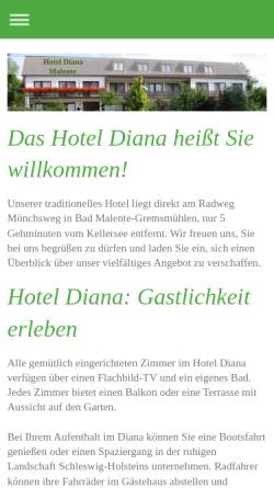Vorschau der mobilen Webseite www.hotel-diana.de, Gästehaus Diana Hotel garni
