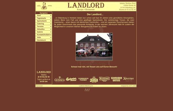 Vorschau von www.landlord-oldenburg.de, Landlord - Kneipe & Restaurant