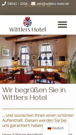 Vorschau der mobilen Webseite www.wittlers-hotel.de, Wittlers Hotel