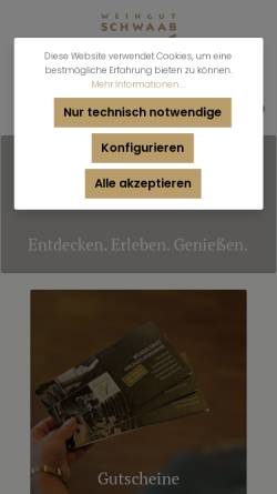 Vorschau der mobilen Webseite www.weinkeller-schwaab.de, Weinkeller Schwaab