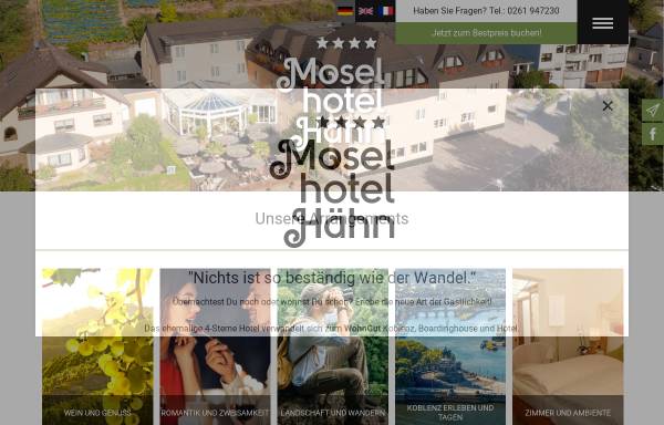 Vorschau von www.moselhotel-haehn.de, Hotel Hähn Koblenz-Güls