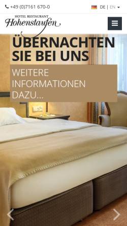 Vorschau der mobilen Webseite www.hotel-hohenstaufen.de, Hotel Hohenstaufen