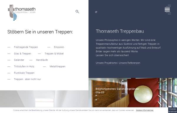Vorschau von www.thomaseth.it, Thomaseth - Treppenbau Tischlerei