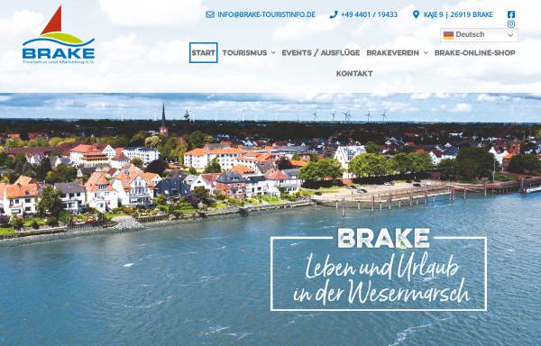 Vorschau von www.brake-touristinfo.de, Brake Marketing & Touristik e.V.