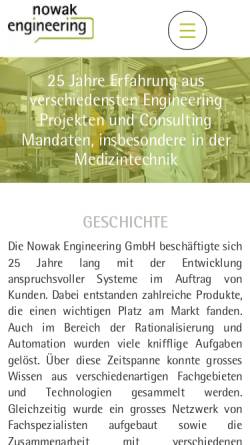 Vorschau der mobilen Webseite www.nowak-engineering.ch, Nowak Engineering