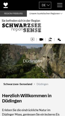 Vorschau der mobilen Webseite www.duedingen-tourismus.ch, Düdingen Tourismus