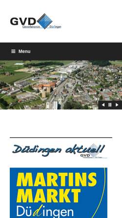 Vorschau der mobilen Webseite www.gvduedingen.ch, Gewerbeverein Düdingen