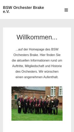 Vorschau der mobilen Webseite bsw-orchester-brake.de, BSW Orchester Brake e.V.
