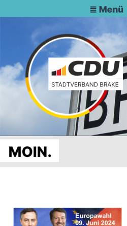 Vorschau der mobilen Webseite www.cdu-brake.de, CDU Brake (Unterweser)