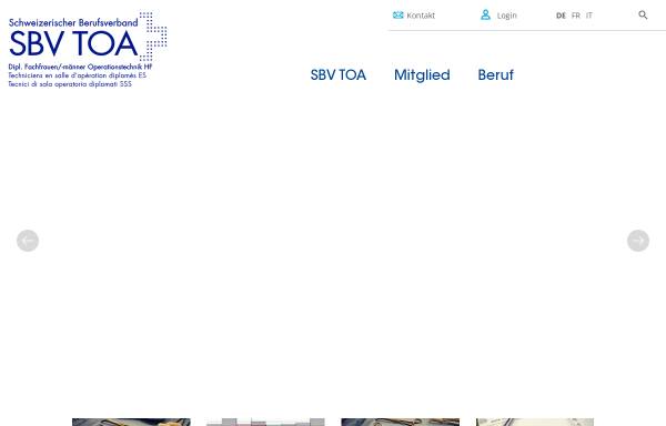 Vorschau von www.sbvtoa.ch, Berufsverband Technischer Operationsfachfrauen und -männer