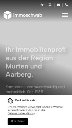 Vorschau der mobilen Webseite www.immoschwab.ch, B+R Schwab AG