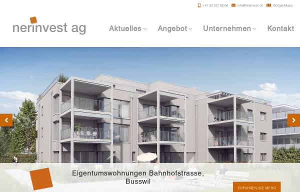 Vorschau von www.nerinvest.ch, Nerinvest AG Immobilientreuhand und Generalunternehmung