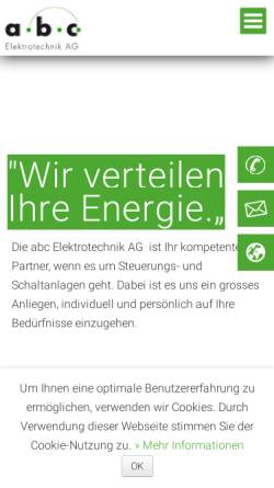 Vorschau der mobilen Webseite www.abc-elektrotechnik.ch, abc Elektrotechnik
