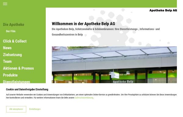 Vorschau von www.apothekebelp.ch, Apotheke Belp